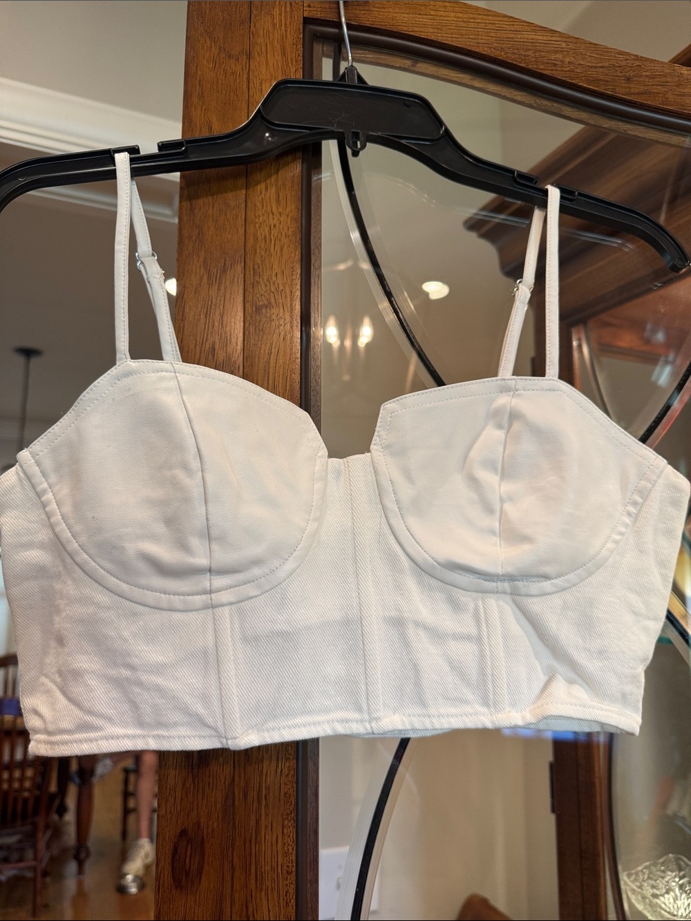 White Longline Bustier Crop Top - Women Intimates